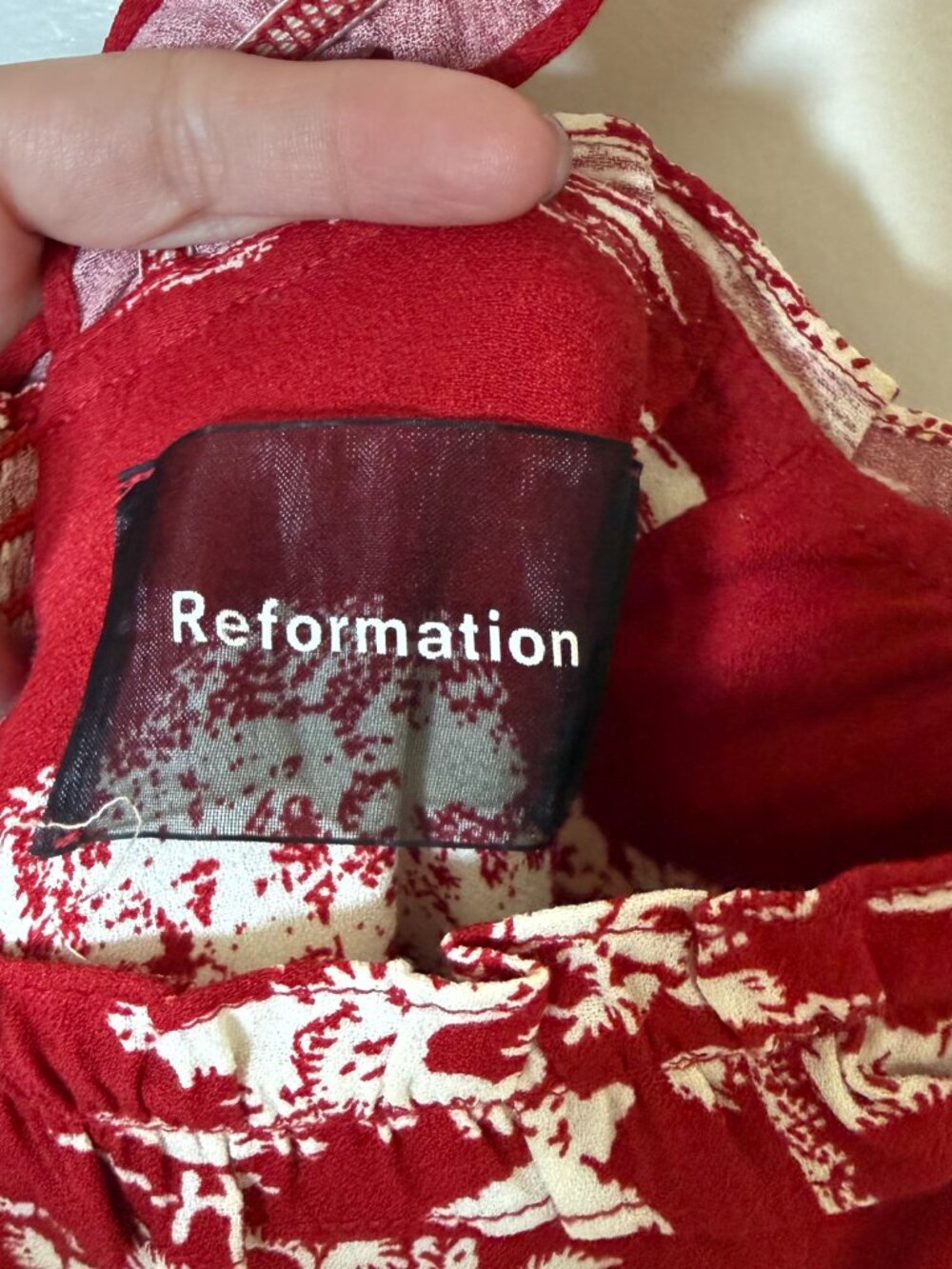 Reformation Arielle Elephant Print Red Midi Dress US 6 - Picture 4 of 7